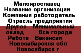 Малоярославец › Название организации ­ Компания-работодатель › Отрасль предприятия ­ Другое › Минимальный оклад ­ 1 - Все города Работа » Вакансии   . Новосибирская обл.,Новосибирск г.